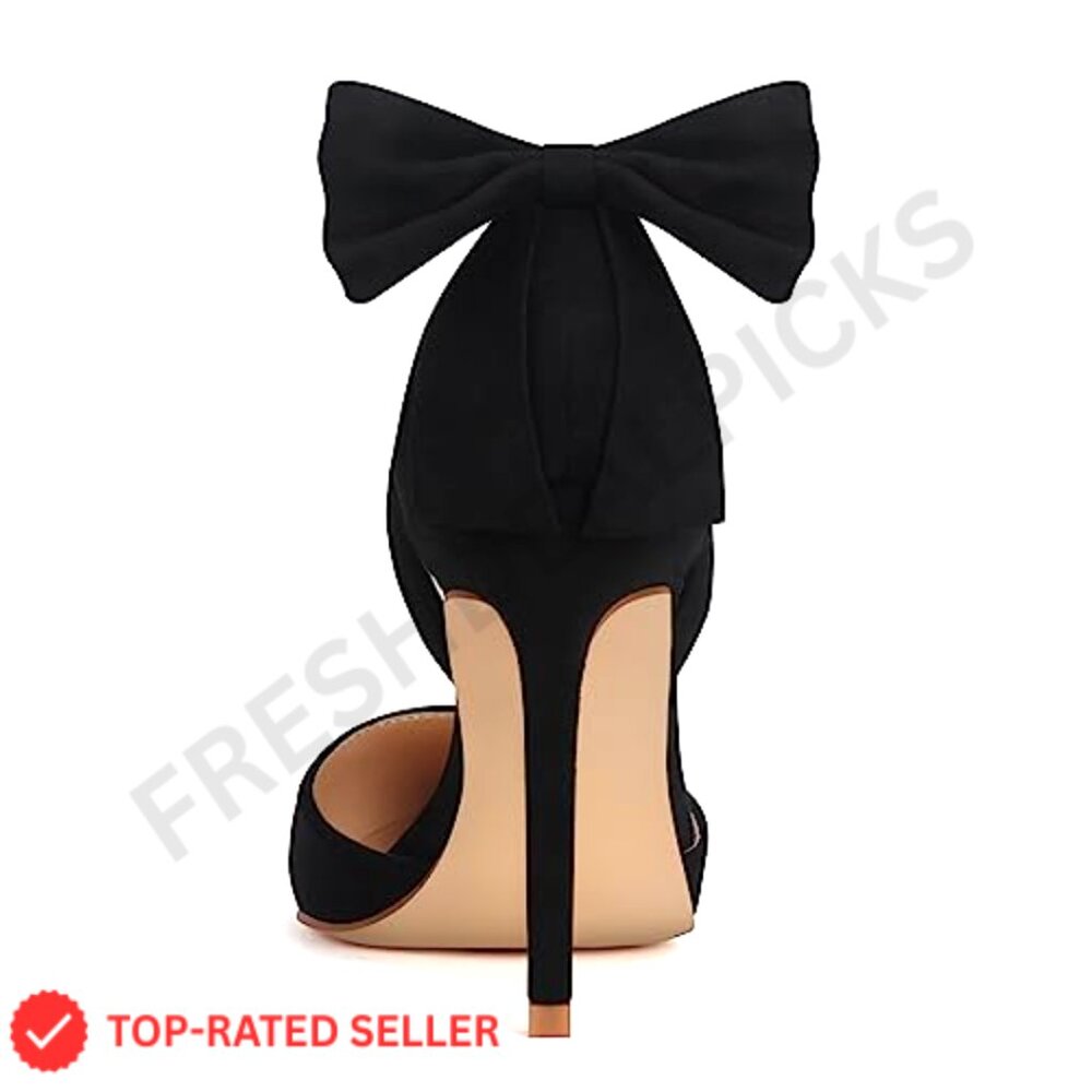 Closed Toe Heels Stiletto Sandals Bow Pumps Elegant Wedding Party Shoes - Picture 5 of 7
